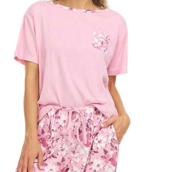 Flora Nikrooz  Women's 2 Piece Super Soft Pajama Lounge Set Size L Pink Cozy NEW - Picture 14 of 16